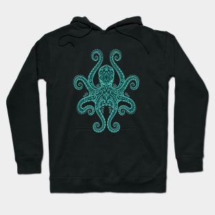 Intricate Teal Blue Octopus Hoodie